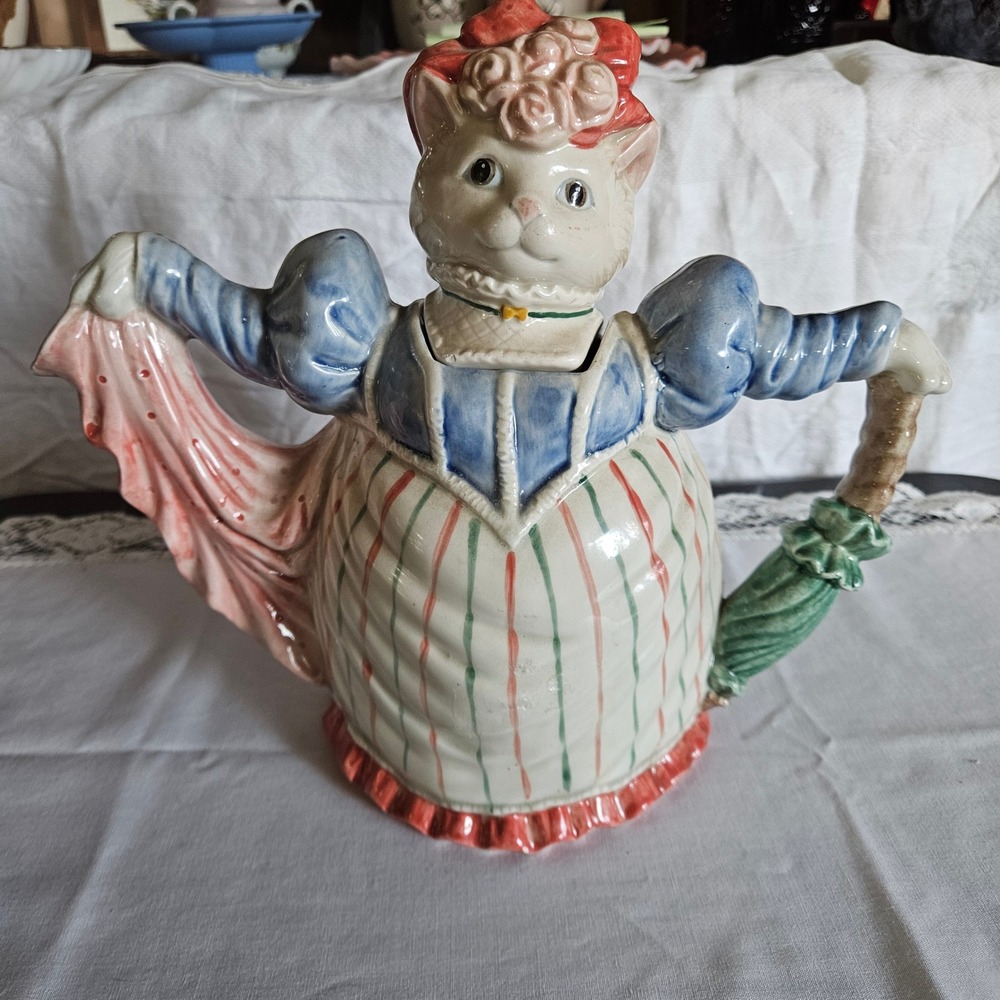 1988 Fitz & Floyd Miss Kitty Kittens of Knightsbridge Teapot